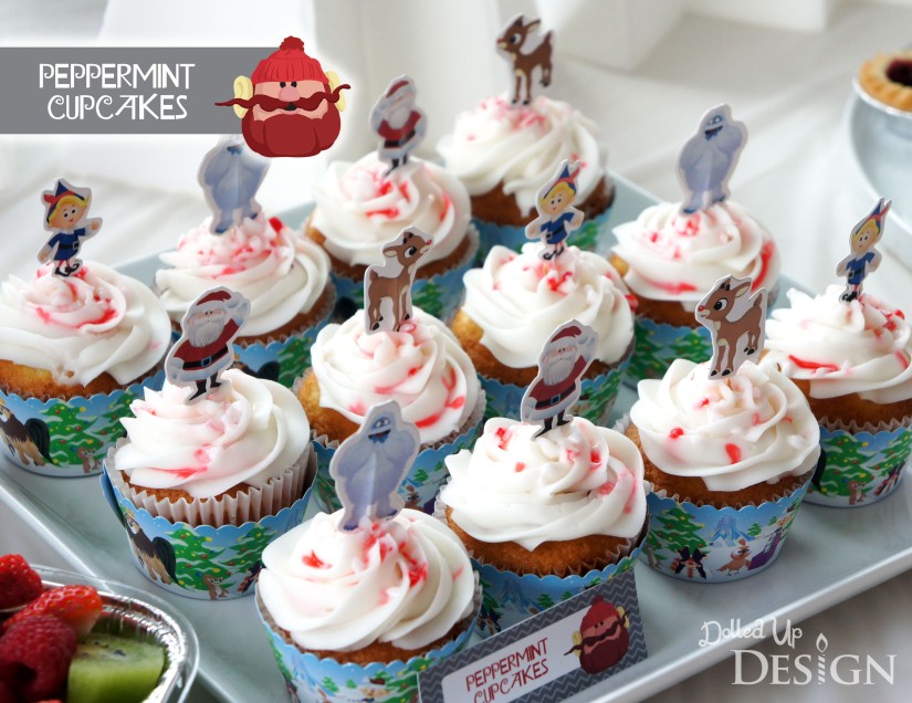 Rudolph Holiday Party Food - Peppermint Cupcakes