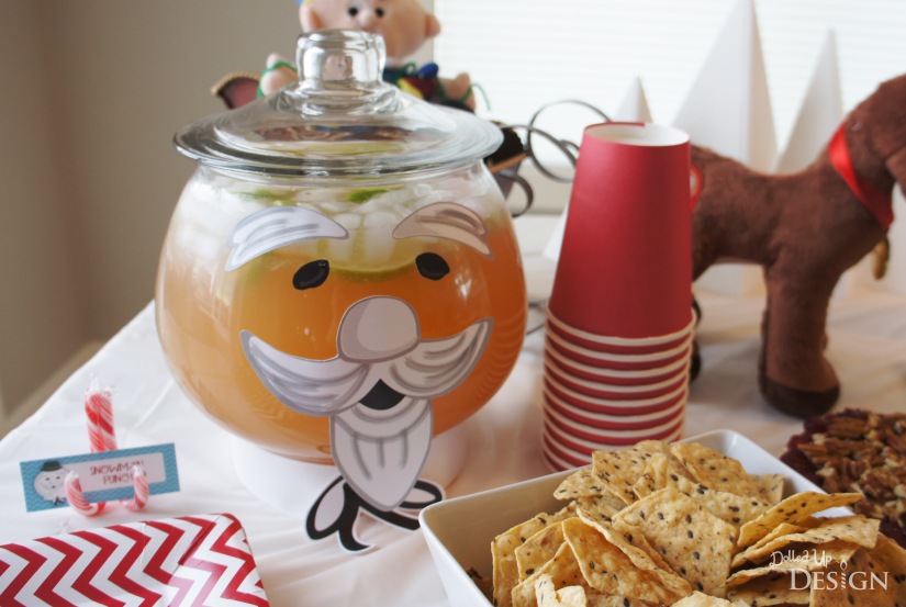 Rudolph Party Printable Sam Snowman Punchbowl decorations
