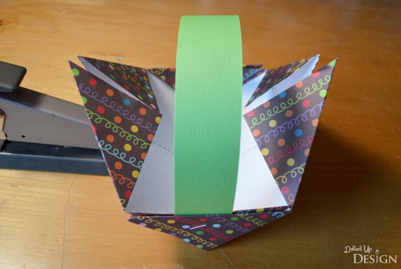3D Paper Easter Basket from scrapbook paper